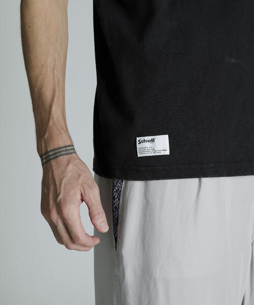 「schott」 半袖Tシャツ L ブラック メンズ_画像9