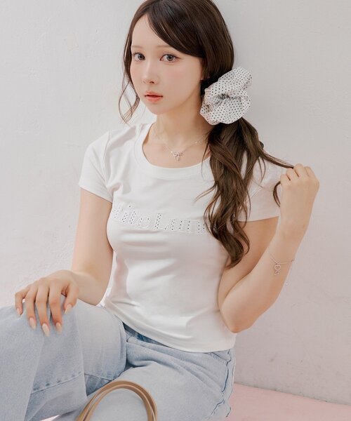 Chico（チコ） tシャツ 半袖 ドットロゴT+シュシュセット レディース