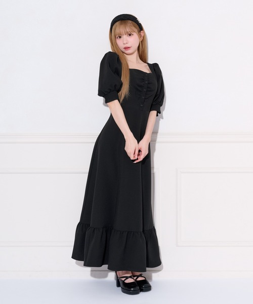 アプレジュール パフスリーブティアードワンピース XL 未使用 apres jour（アプレジュール） ワンピース パフスリーブティアード