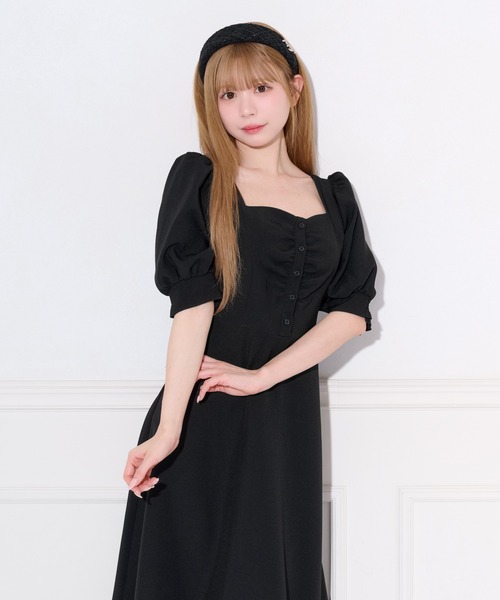 アプレジュール パフスリーブティアードワンピース XL 未使用 apres jour（アプレジュール） ワンピース 半袖 パフスリーブ
