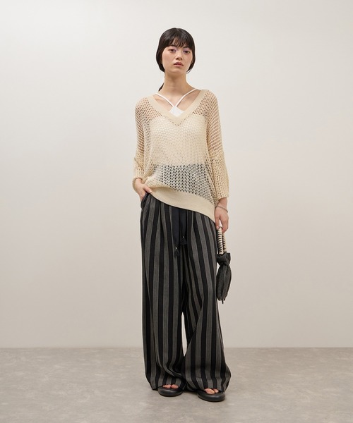 Adam et Rope' カーキベージュ キャミソールトップス 前後2way ADAM ET ROPE'（アダムエロペ） キャミソール クロスキャミソール