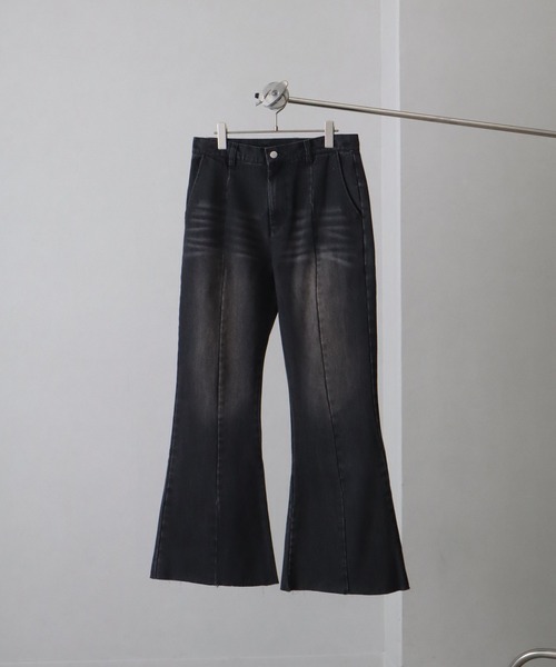「welise」 ブーツカットデニムパンツ S ブラック メンズ_画像9