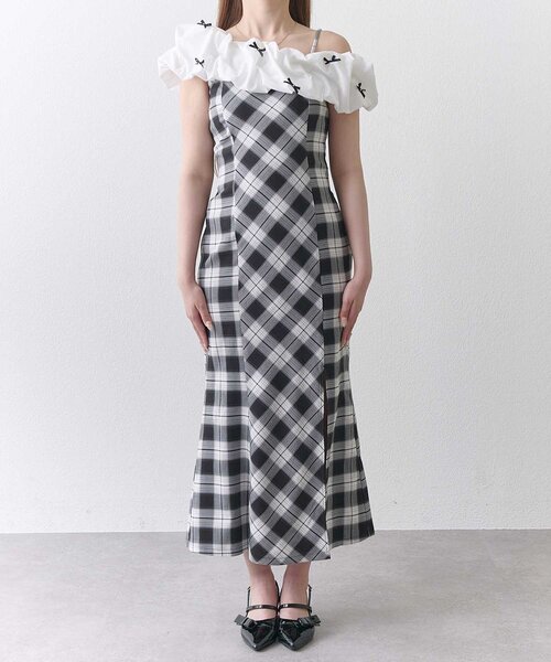 Belle Charme ワンピース 半袖 「Belle Charme」Ribbon Oneshoulder