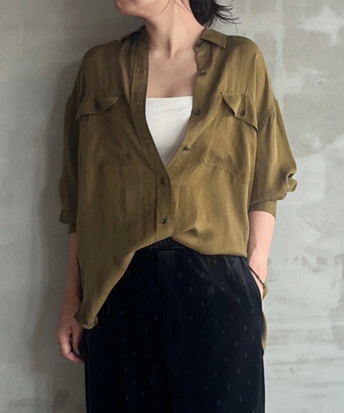 HELIOPOLE（エリオポール） ブラウス シャツ FIBRIL POCKET SHIRT 