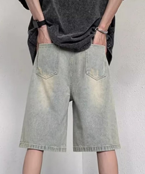 「MGV」 デニムハーフパンツ LARGE ライトブルー メンズ_画像3