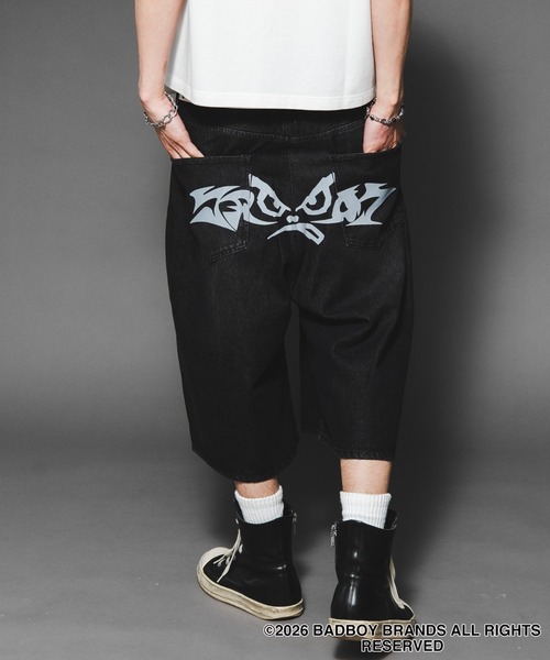 BAD BOY（バッドボーイ） ワイドパンツ ハーフパンツ ジーンズ 短パン