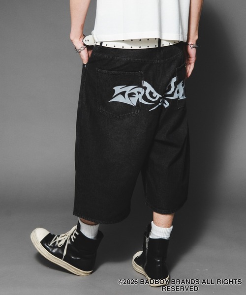 BAD BOY（バッドボーイ） ワイドパンツ ハーフパンツ ジーンズ 短パン