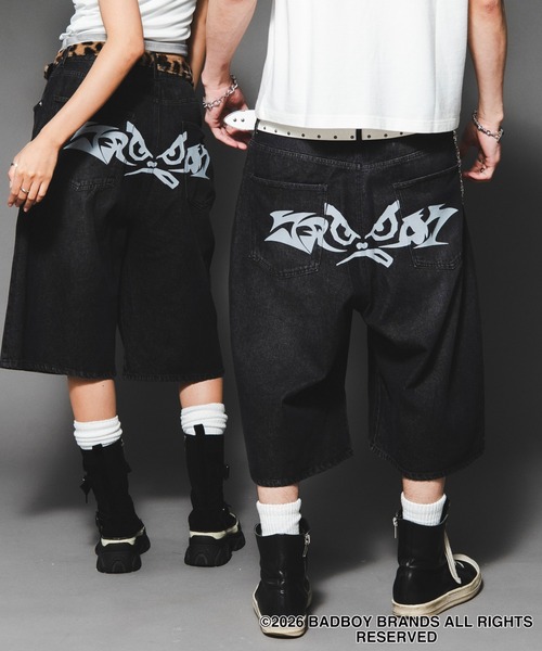 BAD BOY（バッドボーイ） ワイドパンツ ハーフパンツ ジーンズ 短パン
