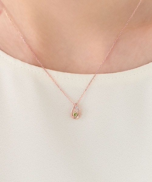 4℃（ヨンドシー） ネックレス 「8月誕生石」シルバー ペリドットしずく