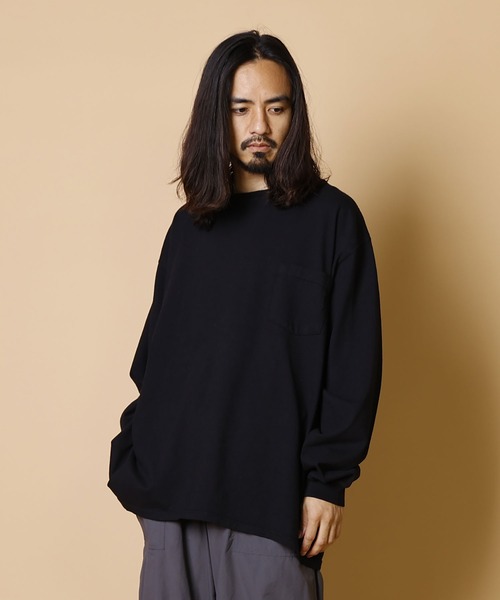tシャツ 2Way pocket l/s big t shirts レディース メンズ Goodwear tシャツ 「MADE IN USA」L/S POCKET TEE BIG /ロング