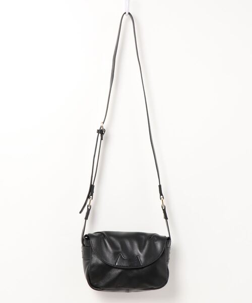 美品 ツモリチサト ネコガオバッグ ミニショルダーバッグ ラムレザー ブラック tsumori chisato CARRY ショルダーバッグ バッグ ネコガオバッグ