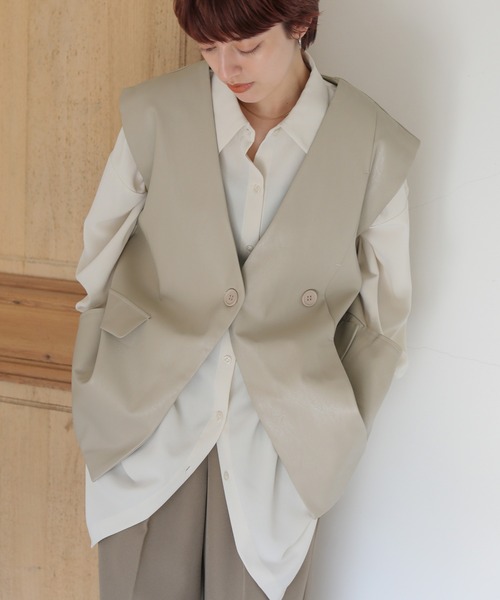 select MOCA セレクトモカ  フェイクレザー ジャケット ベスト select MOCA（セレクトモカ）の「フェイクレザージャケットベスト