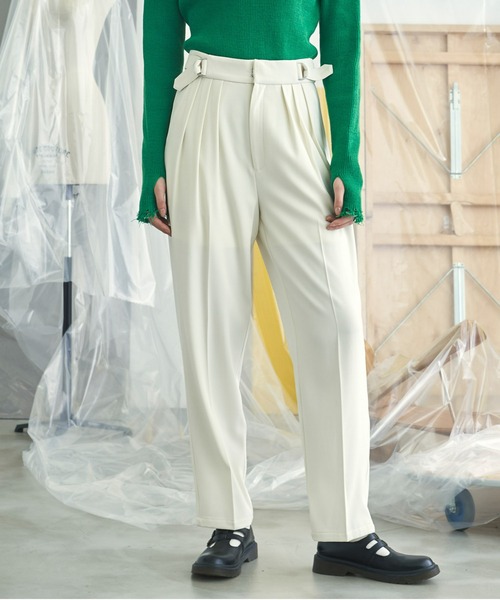 パンツ トリプルタックテーパードパンツ レディース | ブランド登録なし | 01