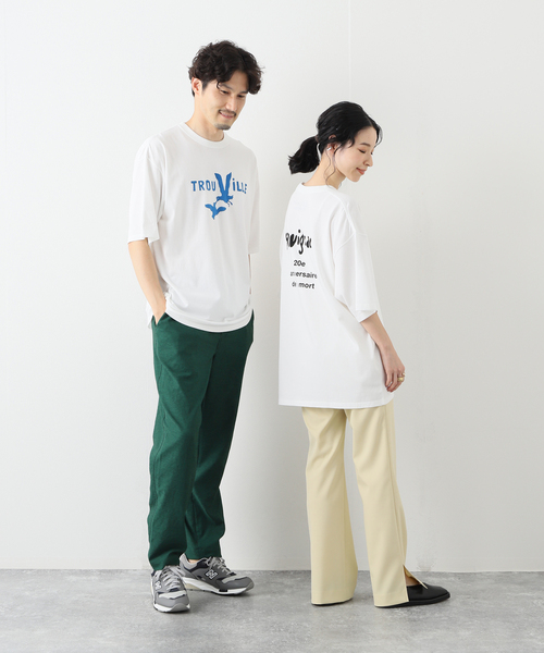 美品SAVIGAC × EDIFICE バックプリントゆったりオーバーTシャツ コラボ美品SAVIGAC × EDIFICE バックプリントゆったりオーバーTシャツ
