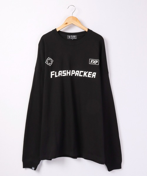 国内発送☆FLASH PACKER ビッグシルエットL/S TEE FLASH PACKER tシャツ ビッグシルエット 長袖Tシャツ メンズ