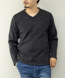 STYLEBLOCK トレーナー スウェット 裏ベロアVネックニット STYLEBLOCK トレーナー スウェット 裏ベロアVネックニット
