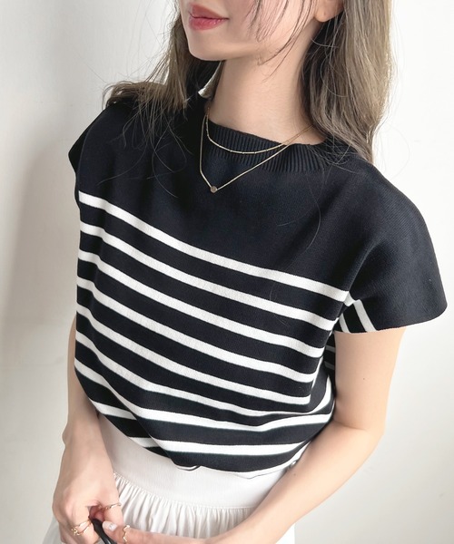 ニット セーター フレンチスリーブラガーニット レディース DOUX ARCHIVES ニット セーター フレンチスリーブラガーニット