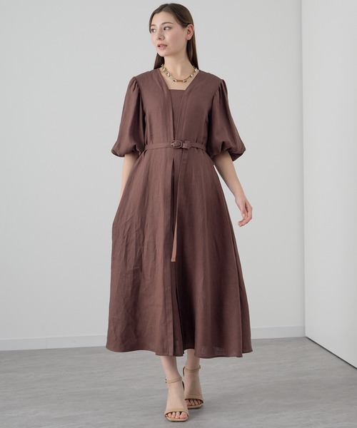 ANAYI ワンピース ソフトリネンパフフレア : ZOZOTOWN Yahoo!店