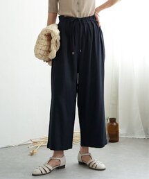 ikka パンツ 麻混ベルト付きワイドパンツ レディース : ZOZOTOWN
