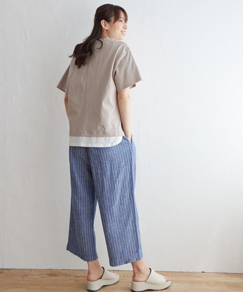 【未使用】ベルト付きワイドパンツ ikka パンツ 麻混ベルト付きワイドパンツ レディース : ZOZOTOWN