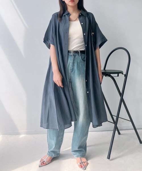 AS KNOW AS - 再値下美品 アズノウアズ AS KNOW AS20周年ピーナッツ シャツワンピ AS KNOW シャツワンピース 異素材合わせて7分袖シャツワンピース