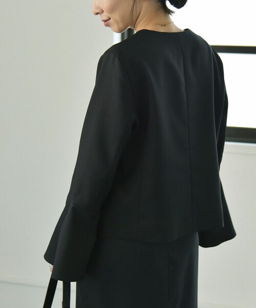 127y*美品 シップス quaranciel ノーカラージャケット. quaranciel:〈手洗い可能〉ノーカラー ポケット ニット