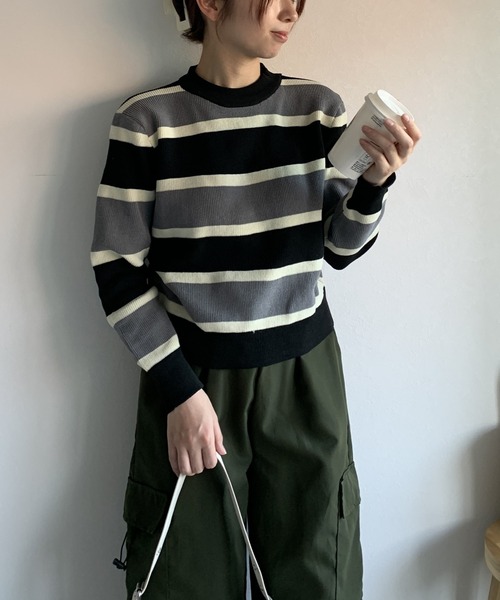 セリーヌ　マルチボーダートップス 2024年春夏 CELINE セリーヌ タンクトップ トリオンフ クロップトップ