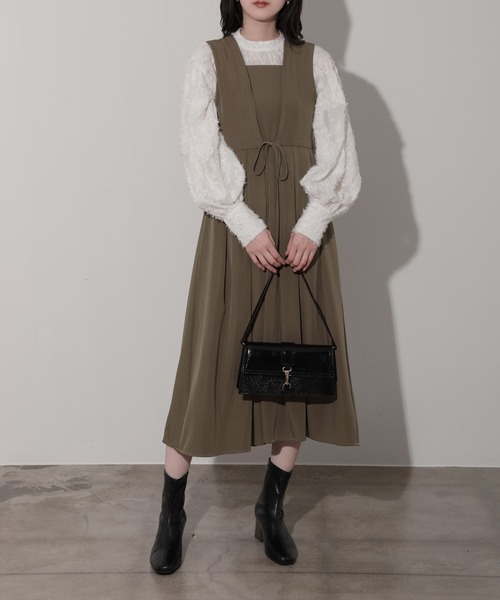 スカート リボン付フロントタックジャンパースカート : ZOZOTOWN Yahoo