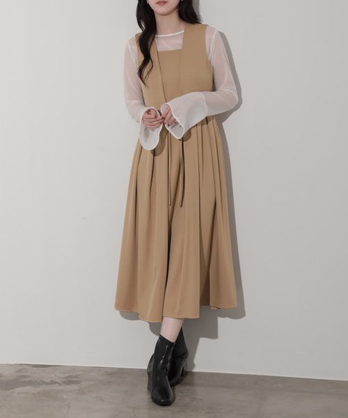 スカート リボン付フロントタックジャンパースカート : ZOZOTOWN Yahoo