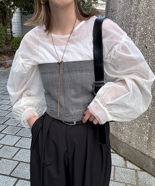 ベスト ジレ カラーデニムビスチェ レディース デニム ベスト ジレ レディース ショート丈 デニムベスト 春秋