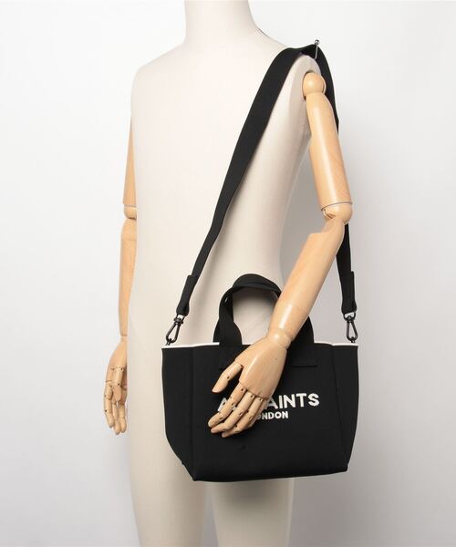 ALLSAINTS トートバッグ IZZY LOGO PRINT KNITTED MINI TOTE BAG