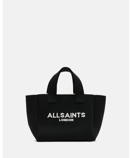 ALLSAINTS トートバッグ IZZY LOGO PRINT KNITTED MINI TOTE BAG
