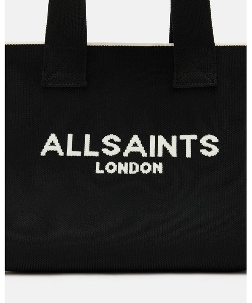 ALLSAINTS ミニ トートバッグ ショルダー ロゴ 国内発送 ALLSAINTS トートバッグ IZZY LOGO PRINT KNITTED MINI TOTE BAG