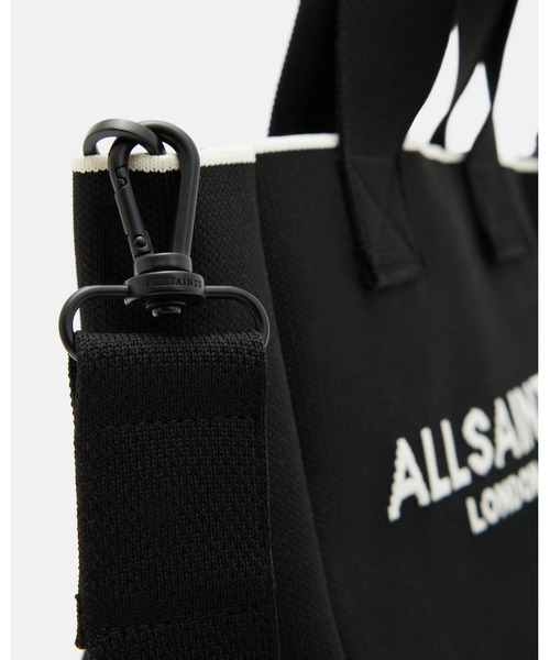 ALLSAINTS トートバッグ IZZY LOGO PRINT KNITTED MINI TOTE BAG