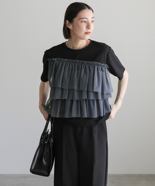 tシャツ セレクト チュールドッキング プルオーバー HUIT レディース HUIT bouquet tシャツ セレクト チュールドッキング プル