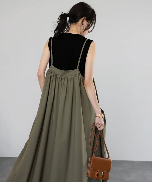 ELFRANKワンピース ELFRANK ワンピース ギャザーロングキャミワンピース : ZOZOTOWN Yahoo