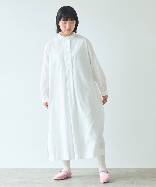 ビュルデサボン　シャツ　ワンピース　新品未使用　バンドカラー bulle de savon シャツワンピース basic バンドカラーシャツ