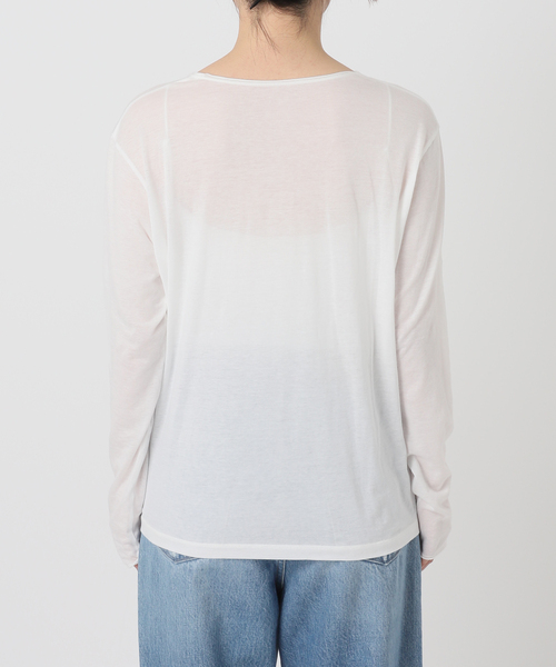 tシャツ 「WOMEN」ファブリックスリーブ プルオーバー レディース 手洗い可能〉ランダムブルーゼ ロングスリーブ プルオーバー（T
