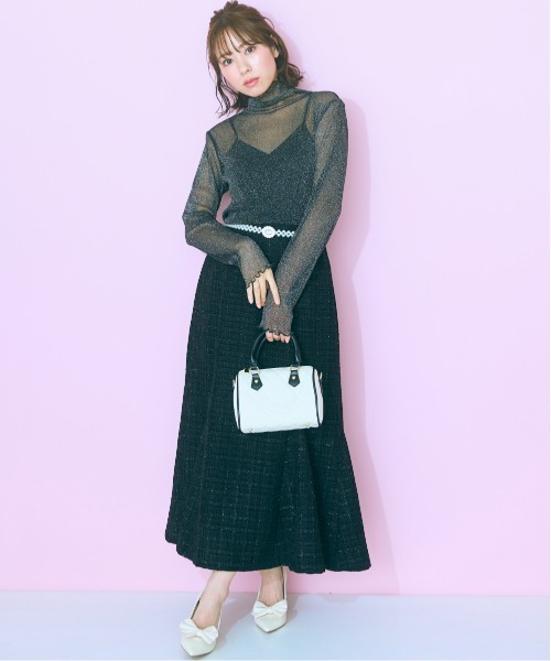 marun スカート 「大きいサイズ」 ツイードマーメイドスカート