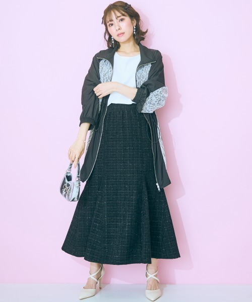 ツイードマーメイドスカート marun marun スカート 「大きいサイズ」 ツイードマーメイドスカート