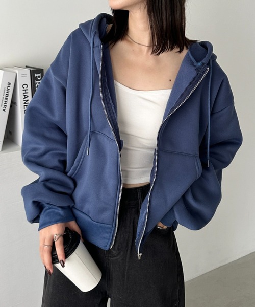 CLEA パーカー 無地裏起毛ジップパーカー レディース : ZOZOTOWN Yahoo