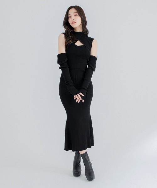 qumerry.」 ニットワンピース MEDIUM ブラック レディース : ZOZOTOWN  
