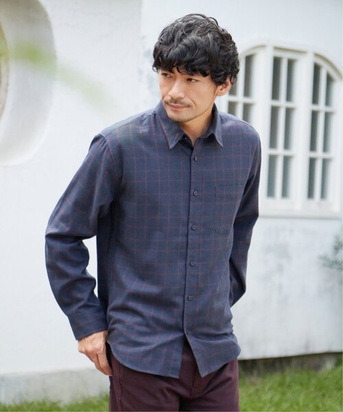 ikka（イッカ） シャツ イージーケアフランネルチェックシャツ メンズ