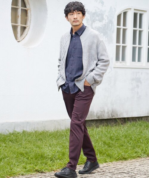 ikka シャツ イージーケアフランネルチェックシャツ メンズ