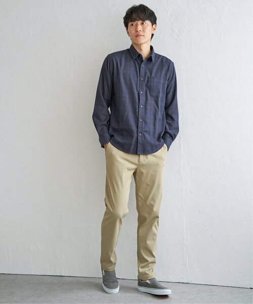 ikka シャツ イージーケアフランネルチェックシャツ メンズ