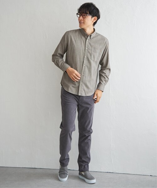 ikka シャツ イージーケアフランネルチェックシャツ メンズ : ZOZOTOWN