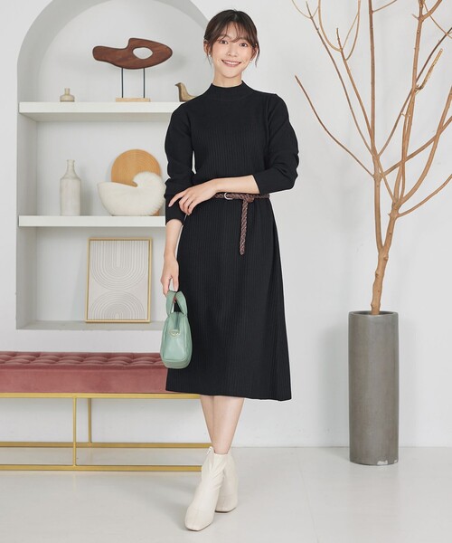 Tiaclasse ワンピース 「安田美沙子さん着用」リブ切替ニット