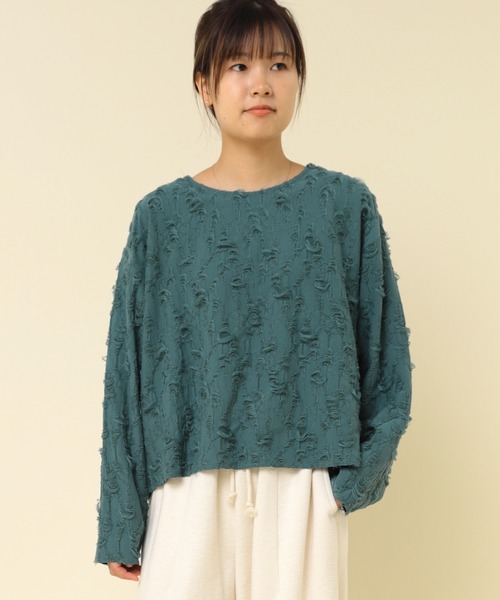 tシャツ M2322 フリンジジャガードプルオーバー レディース