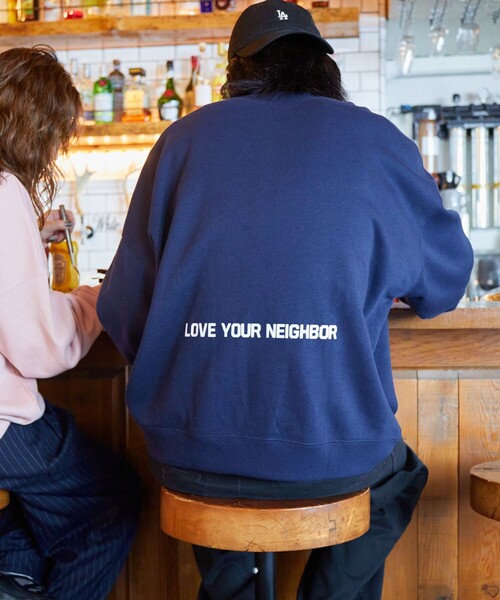 トレーナー スウェット 限定展開 YOU KNOW WHAT×FREAK'S STORE 別注 ビッグシルエット フロッキープリント クルーネックスウ | FREAK'S STORE | 11