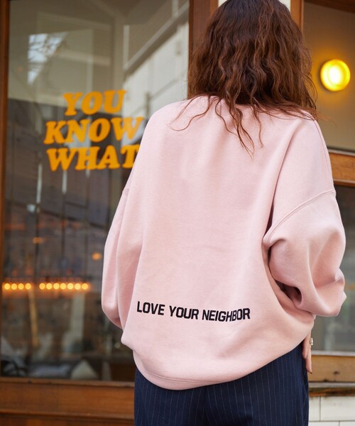 トレーナー スウェット 限定展開 YOU KNOW WHAT×FREAK'S STORE 別注 ビッグシルエット フロッキープリント クルーネックスウ | FREAK'S STORE | 19